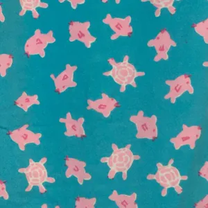Lilly Pulitzer Vintage Blue Pink Sea Turtle Fish Mini Skirt XL Made in USA‎ thumbnail 6