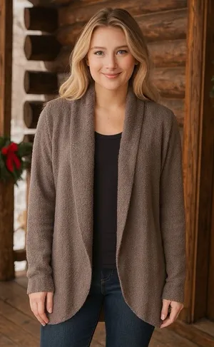 Barefoot Dreams Cozy Chic Lite Cardigan Lounge Leisure‎ Holiday Cabincore L/XL thumbnail 1