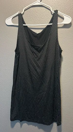 Uniqlo Black Polka Dot Tank Top Scoop Neck Layering Cami Women's Size Large thumbnail 1
