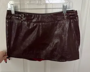 NWOT Medium Shein Burgundy Skort thumbnail 1