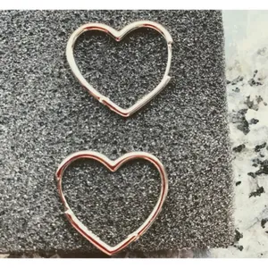 NEW Heart‎ Hoop Earrings, Rhodium Plated 925 Silver thumbnail 13