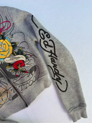 Ed Hardy Rose and Sword Full Zip Hoodie XS thumbnail 8