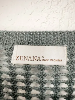 Zenana Ash Jade Crochet Open Knit Cropped Sweater Top Long Sleeve Boho Sheer thumbnail 6