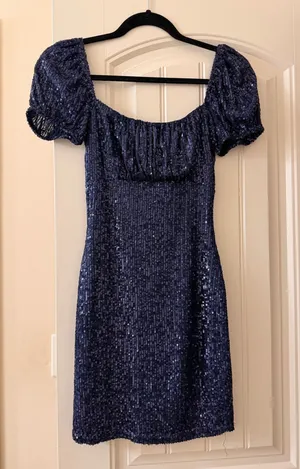 Windsor Navy Blue Sparkly mini Dress thumbnail 1