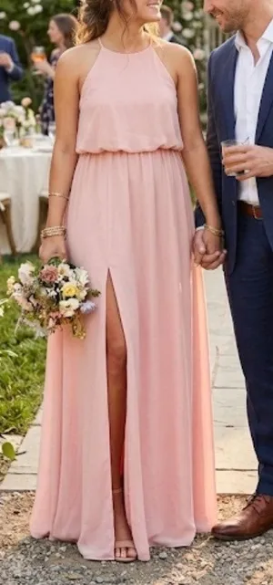 SHOW ME YOUR MUMU Heather Frosty Pink Halter Dress Medium AS IS thumbnail 1