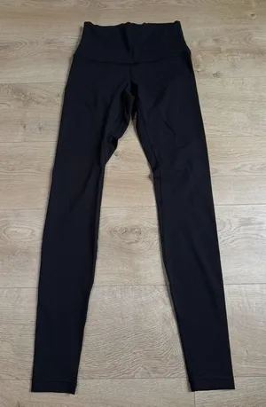 Lululemon Wunder Under High Rise Leggings Black Luon Full Length Size 6 Training thumbnail 1