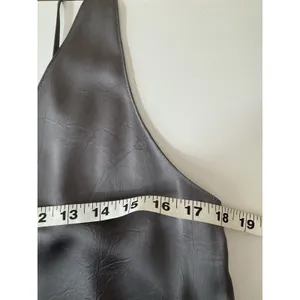 ZARA V-Neck Hammered Satin Maxi Slip Dress Sz L Gray Grunge Luxury Minimalist thumbnail 9