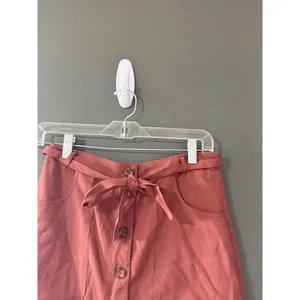 Abercrombie & Fitch Rose Lyocell Button Front Mini Skirt Tie Waist‎ Small Preppy thumbnail 2