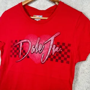 New Dale Earnhardt Jr. T-Shirt Womens Large Red Racing‎ NASCAR Short Sleeve Crew thumbnail 3