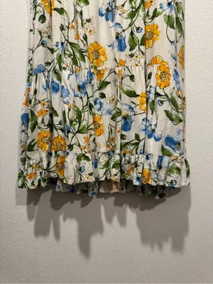 Altar’d State Floral Lace Up Tiered Mini Dress Large NWOT thumbnail 4