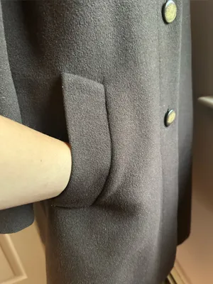 J. JILL Chocolate Brown Wool Blend 4 Big Front Button High Neck Pea Coat Sz S. thumbnail 11