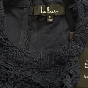 Lulus Love Poem Navy Blue Halter Neck Lace Mini Dress in Medium NWT thumbnail 6