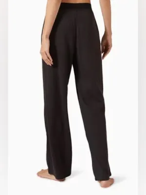 SKIMS Cotton Rib Relaxed Lounge Pants in Black. Size Medium thumbnail 2