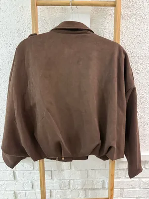 Bronze Snake Faux Suede Bomber Jacket Brown thumbnail 5