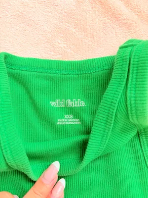 Green Cropped High Neck Wild Fable Tank thumbnail 3