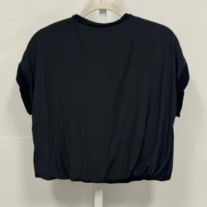 Lola‎ & Sophie New York Women's Black Banded Bubble Hem Mixed Media Top Small thumbnail 2