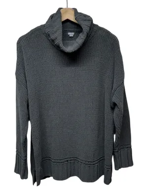 Aerie Chenille Women Oversized Cowl Neck Sweater XS‎ Gray Pullover Boho Cozy thumbnail 1
