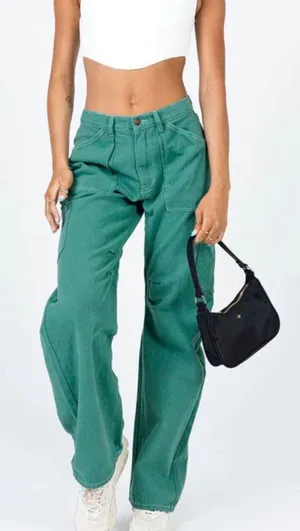 LIONESS Green Cargo Pants thumbnail 1