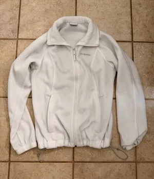 Columbia White Full-Zip Fleece Jacket thumbnail 1