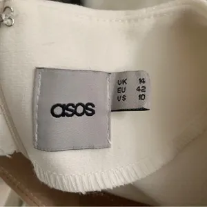 ASOS Womans Colorblock Tan White Long Sleeve Dress Size 10 thumbnail 11