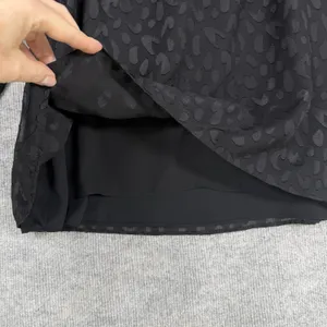 White House Black Market‎ Size-L Women Blouse Texture Sheer Black 3/4 sleeve thumbnail 8