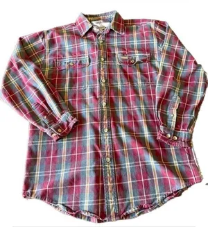 Carhartt Red‎ Plaid Button-Down Flannel Shirt thumbnail 1
