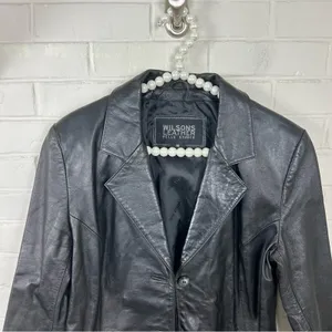 Wilson’s Leather 100% Leather Black Blazer Jacket Size M thumbnail 4