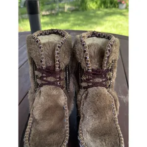 Vintage Snowland Faux Fur Suede Boots Sherpa Lined Lace Up Retro Winter Size 7 thumbnail 6