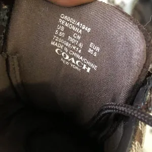 Vintage Y2K Coach Remonna Brown Signature Logo Sneakers Trainers Lace Up Suede 7200086/K14 thumbnail 2