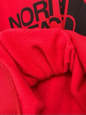 The North Face Women’s M Red Black Fleece Logo Hoodie Pullover NF0A3X75 thumbnail 8