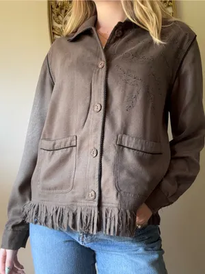 C.a. Sport Faux Suede Fringe Jacket thumbnail 6