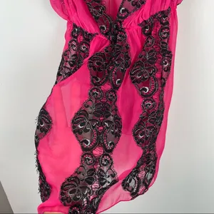 Victoria’s Secret Pink Lace Lingerie Nightie Tank Cami Top Sz Medium thumbnail 7