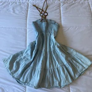 🌊 Mustard Seed Y2K Boho Seafoam Halter Mini Dress | Fairycore Beach Dress thumbnail 6