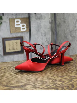 A New Day Womens Rosemary Heels Satin Strappy 94646859 Red 9M thumbnail 7