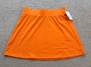 Forever 21 Womens Neon Orange Mini Skirt Size M NWT Elastic Waist Stretch Short thumbnail 1