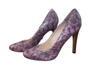 RA Pour La Victoire Pink Snakeskin Leather Stiletto Heels Size‎ 7.5 thumbnail 1