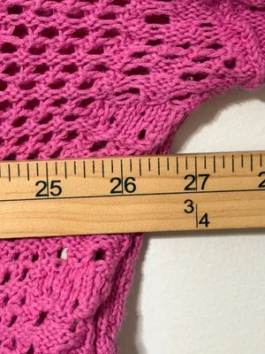 Free People Pink Crochet Knit Sweater Size Large Boho Fall Valentines Day thumbnail 7
