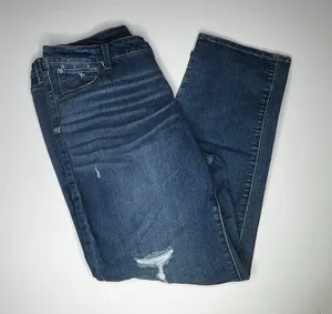 Time & Tru Distressed Medium Wash Straight Leg Jeans 18 thumbnail 1