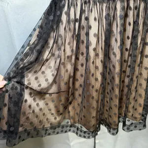 Fossil Polka Dot Tulle Mini Dress S Tan‎ Black Whimsigoth Homecoming Dark Fairy thumbnail 9
