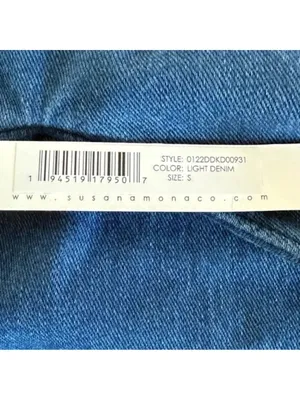 Susana Monaco Denim Mini Slip Dress Size Small NWT Stretchy Bodycon Blue thumbnail 10