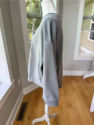 A New Day Light Gray Fleece Oversized Crewneck Sweatshirt Sz XXL thumbnail 2
