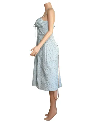 HOUSE OF CB Carina Floral Bustier Midi Dress, Blue, Large thumbnail 8