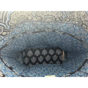Vera Bradley Tote Bag Womens Large Blue Night and Day Quilted Cotton Excellent thumbnail 9