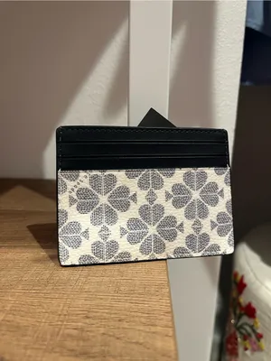 Kate Spade Spade Flower Small Slim Card Holder in Navy Multi thumbnail 3