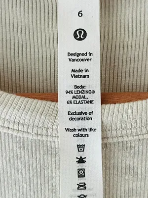 Lululemon Sz 6 Beige Pullover Ribbed Stretch Hold Tight Long-Sleeve Shirt thumbnail 4