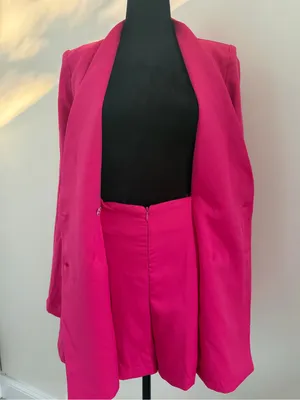 Lulus Ahead of the Trend Hot Pink Long Sleeve Blazer Romper thumbnail 7