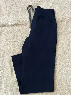 FIGS Womens Isabel High-Rise Wide-Leg Scrub Pant Navy Blue Size XXS/P thumbnail 2