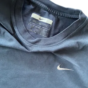 Navy Blue T Shirt with White Embroidered Swoosh Logo On Chest 🔥 thumbnail 2