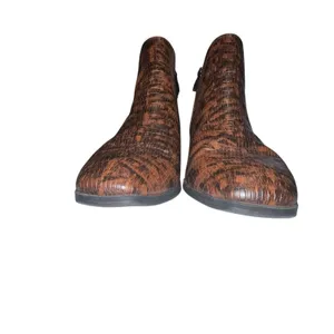 Franco Sarto Nico Brown‎ Faux Leather Snake Skin Ankle Bootie Women's Size 8 thumbnail 3