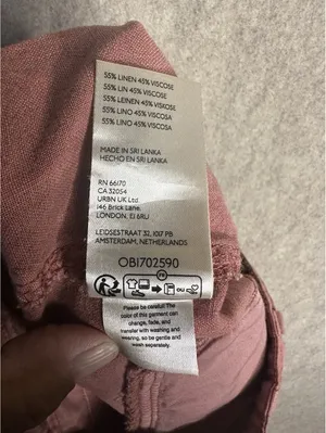 Anthro Pilcro Pink Beach Cargo Linen Blend Wide Leg Women’s 26 thumbnail 7